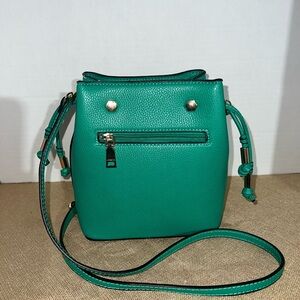 Jen & Co Bucket Bag Vegan Leather Crossbody Tote Handbag Purse Green